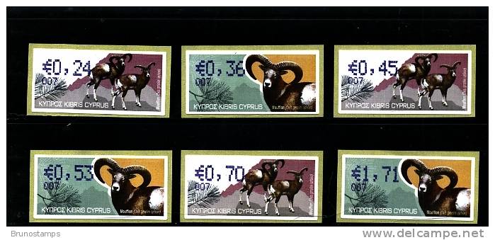 CYPRUS - 2010  MOUFFLON   SELF ADHESIVE (COD. 007)  SET  MINT NH - Unused Stamps