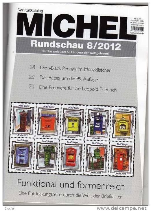 MICHEL Briefmarken Rundschau 8/2012 Neu 5€ New Stamps Of The World Catalogue And Magacine Of Germany - German (from 1941)