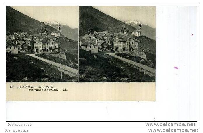 SWIITZERLAND ST SAINT  GOTHARD LL 18  1PANORAMA D HOSPENTHAL STEREO TOP TOP900 BELLE CARTE - Thal