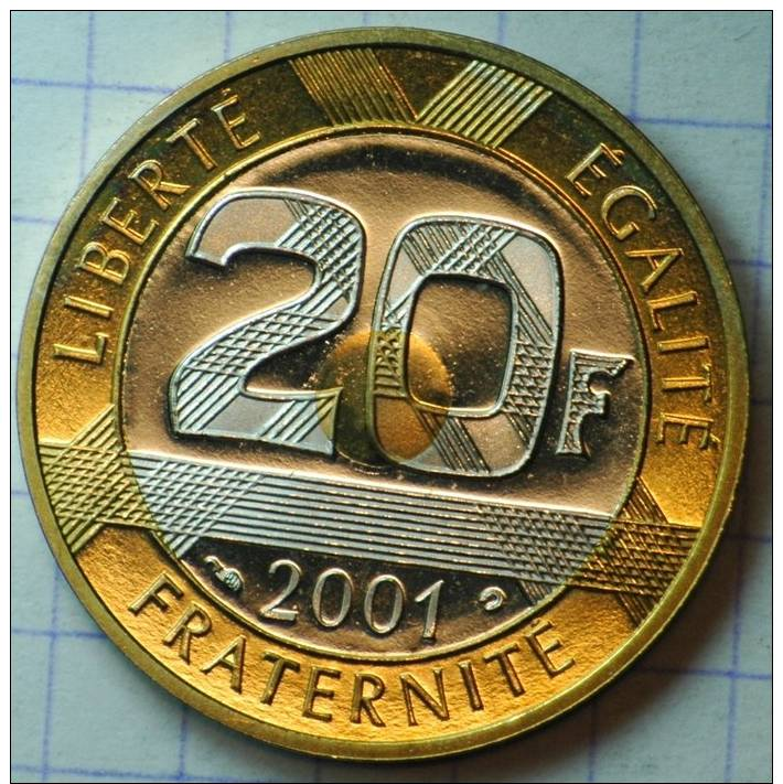 20 FRANCS MONT SAINT MICHEL 2001 BE TRANCHE LISSE - Otros & Sin Clasificación