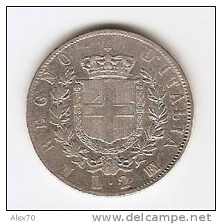 REGNO D´ITALIA - VITTORIO EMANUELE II - 2 LIRE STEMMA 1863 ZECCA NAPOLI - 1861-1878 : Victor Emmanuel II.