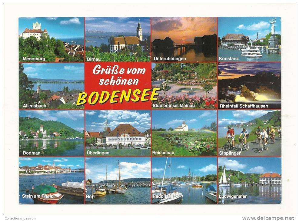 Cp, Allemagne, Der Schöne Bodensee, Multi-Vues, Voyagée (non Oblitérée) - Meersburg