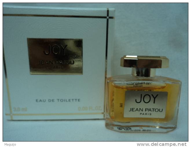 PATOU" JOY" MINI EDT 3 ML IMPECCABLE !!MENTION DE GRATUITE SUR LA BOITE & INSCRIPTIONS AU VERSO DE LA MINI  LIRE !!! - Miniatures Womens' Fragrances (in Box)