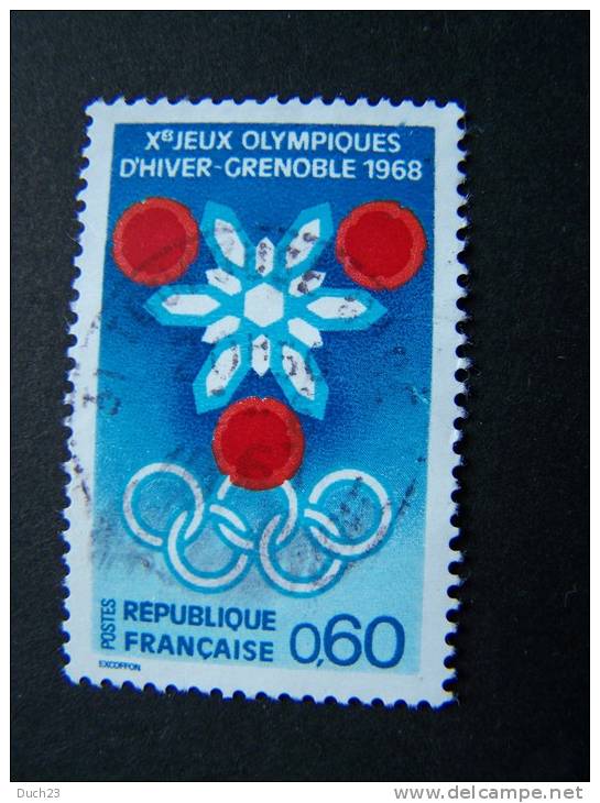 OBLITERE FRANCE ANNEE 1967 OBLITERATION RONDE N°1520 PRELUDE AUX JEUX OLYMPIQUES D´HIVER A GRENOBLE - Oblitérés