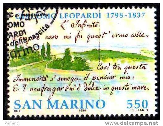 PIA - SMA - 1998 : 2° Centenario Della Nascita Di Giacomo Leopardi - (SAS 1615-18) - Used Stamps