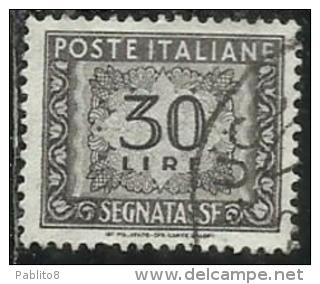 ITALIA REPUBBLICA ITALY REPUBLIC 1955 1961 SEGNATASSE POSTAGE DUE TASSE TAXE LIRE 30 STELLE STARS USATO USED OBLITERE´ - Impuestos