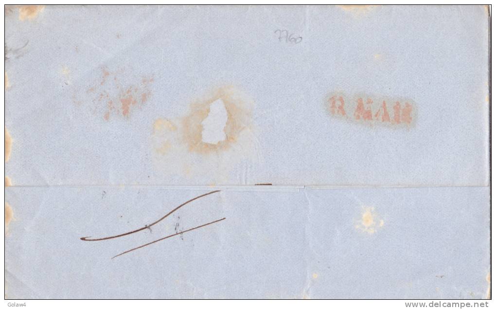 7760# LETTERA MARSEILLE BOUCHES DU RHONE 1853 VIA DI MARE => GENOVA TAXE 15 - Altri & Non Classificati