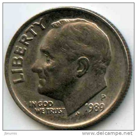 Etats-Unis USA 10 Cents Dime 1989 D KM 195a - 1946-...: Roosevelt