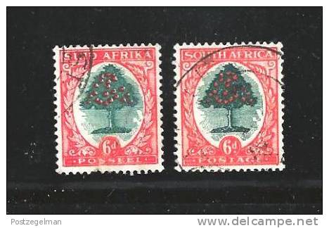 SOUTH AFRICA UNION 1947 Used Pair Definitives 6d Hyph. Screened  SACC-118  #12186 - Gebraucht
