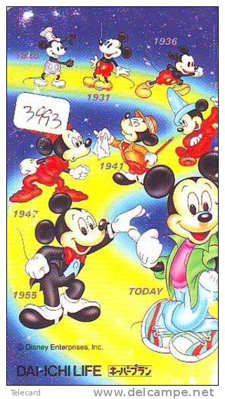 Télécarte Japon DISNEY / 110-178804 - Dai Ichi Life / Evolution De Mickey (3993) Japan Phonecard Versicherung Assurance - Disney