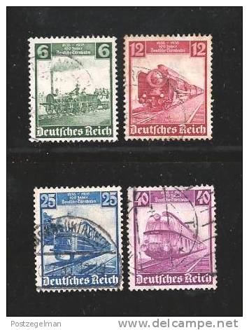 DEUTSCHES REICH 1935 Stamps Eisenbahn Used 580-583 # 570 - Used Stamps