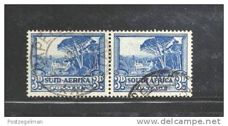 SOUTH AFRICA UNION 1947 Used Pair Definitives 3d Hyph. Screened  SACC-116  #12188 - Used Stamps