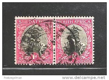 SOUTH AFRICA UNION 1947 Used Pair Definitives 1d Hyph. Screened  SACC-114  #12185 - Gebraucht