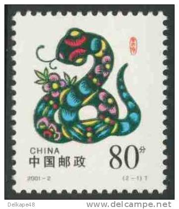 China Chine 2001 Mi 3211 ** Year Of The Snake / Jahr Der Schlange / Année Du Serpent / Slang - Astrologie