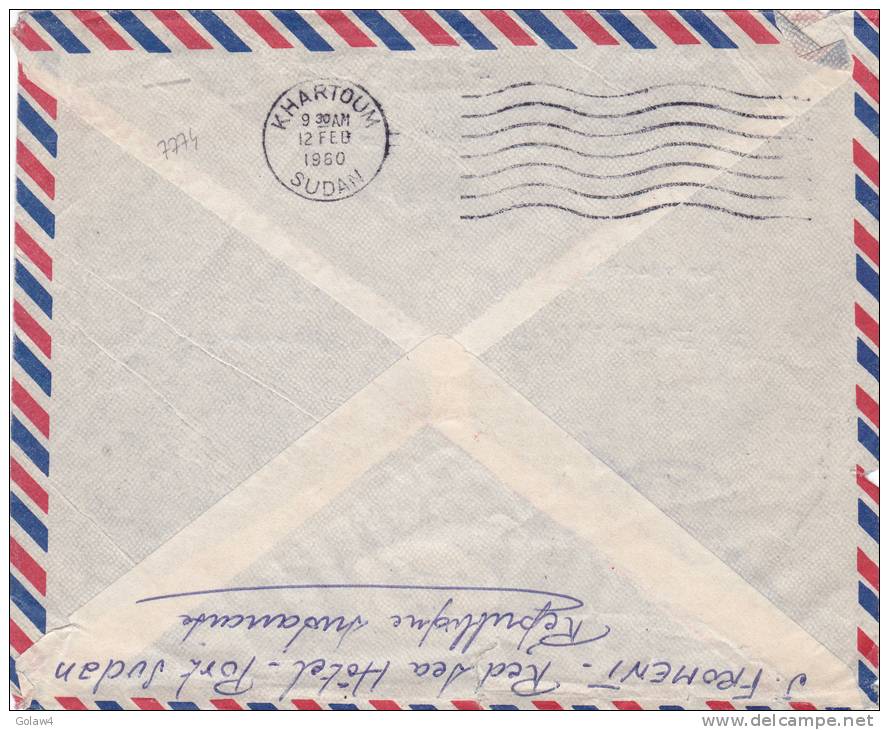 7774# LETTRE PAR AVION AIR MAIL PORT SOUDAN 1960 Via KHARTOUM Pour CLERMONT FERRAND PUY DE DOME SUDAN - Soudan (1954-...)