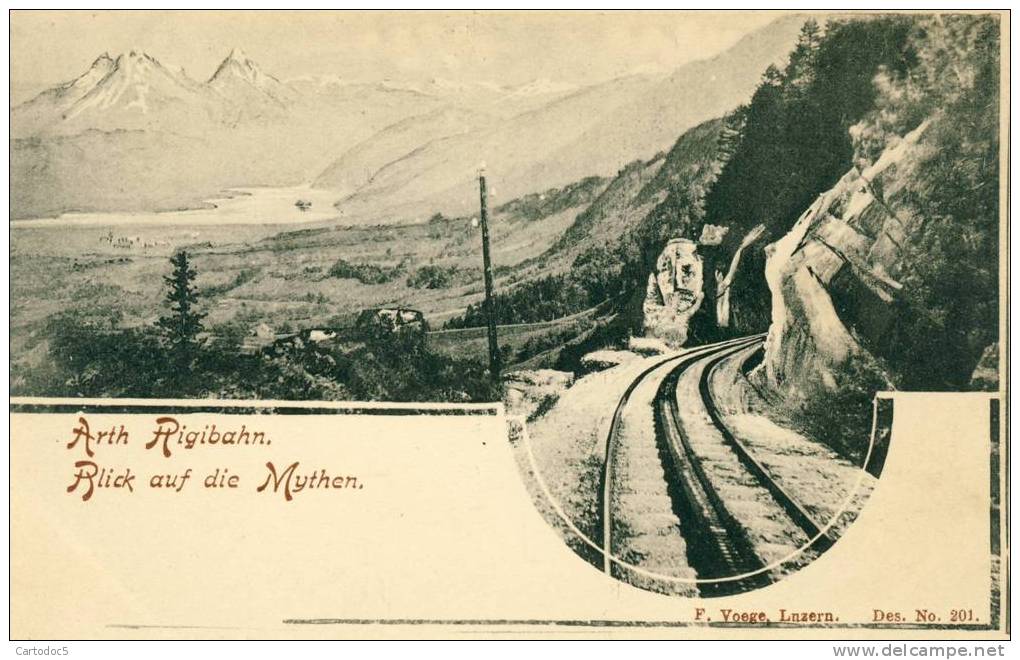 Arth Rigibahn  Blick Auf Die Mythen  Cpa - Arth