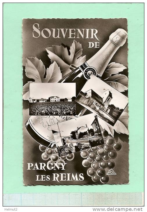 AV584 Souvenir De PARGNY Les REIMS (Marne) Multivues Vignes Raisin Champagne (voir Détails 2scan) RARE Voyagé 1959 Reims - Autres & Non Classés