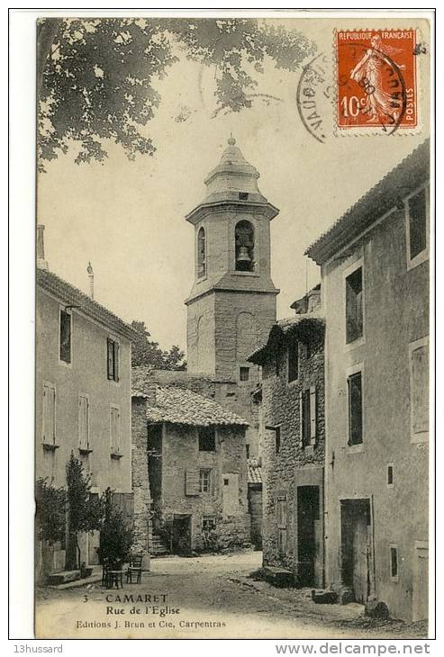 Carte Postale Ancienne Camaret - Rue De L'Eglise - Camaret Sur Aigues