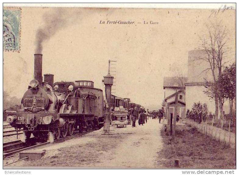 La Ferté Gaucher      77       La Gare Avec Train - La Ferte Gaucher