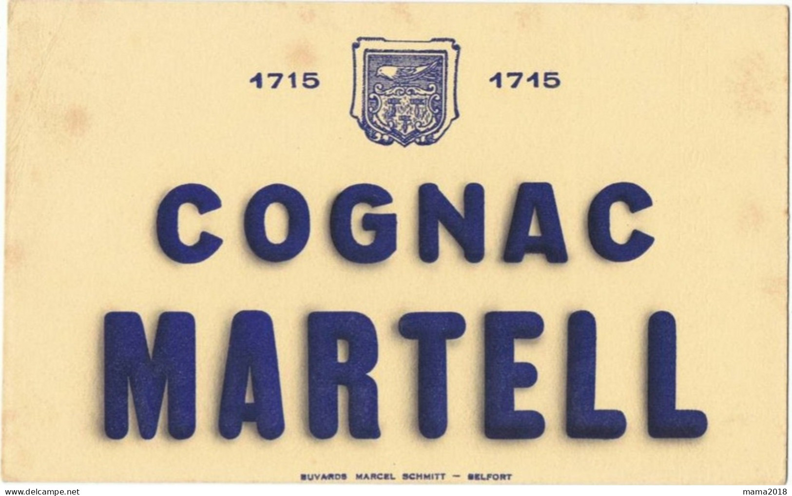 Buvard  Publicitaire    Cognac MARTEL   13.5 Cm  X  22.5 Cm - Alcohol