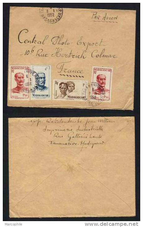 MADAGASCAR - TANANARIVE  / 1952 LETTRE AVION POUR LA FRANCE (ref 3236) - Covers & Documents