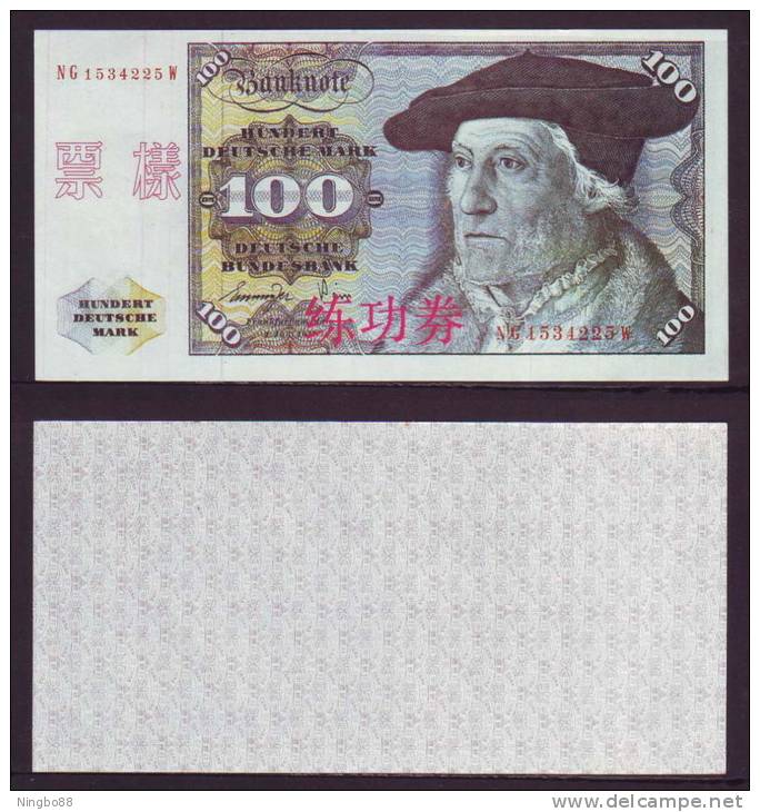 (Replica)China BOC Bank Training/test Banknote,Germany A Series 100 DM Deutsche Mark Note Specimen Overprint - [17] Falsi & Campioni