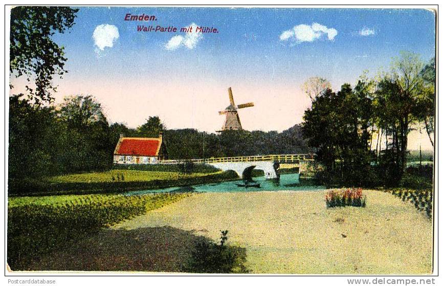 Emden - Wall-Partie Mit Mühle - & Windmill - Emden