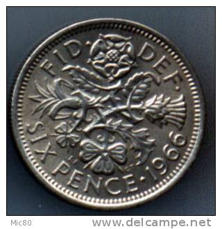 Grande-Bretagne 6 Pence 1966 Sup - H. 6 Pence