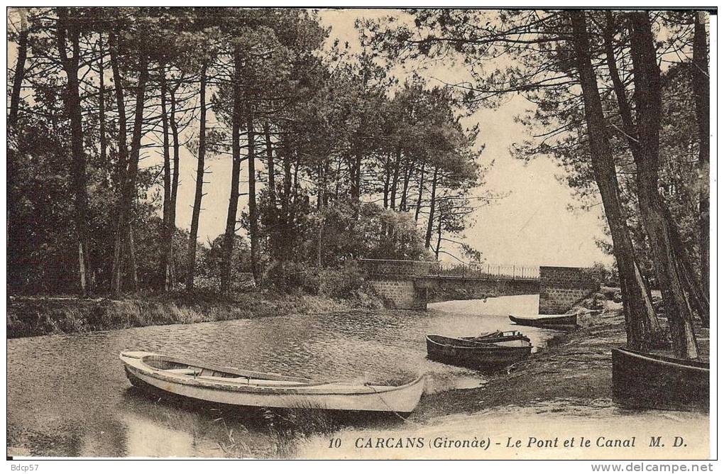 33 - Gironde - CARCANS - Le Pont Et Le Canal - Format 8,9 X 13,8 - Marcel  DELBOY - Bordeaux - Carcans