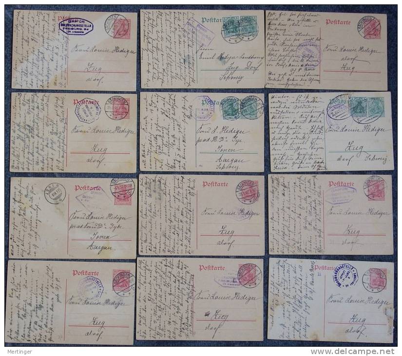 Deutsches Reich Zensur Censor 49 Brief + Karten 1915-18 - Andere & Zonder Classificatie