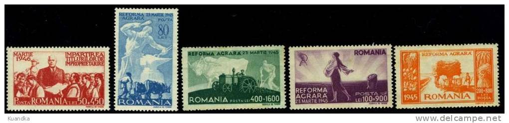 1945 Agrarian Reform,Romania,Mi.974-978 ,MNH - Neufs