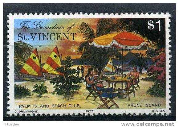 SAINT VINCENT ET GRENADINES  115** 1$ Polychrome  Tourisme Vues De L´Ile Prune Club - St.Vincent & Grenadines