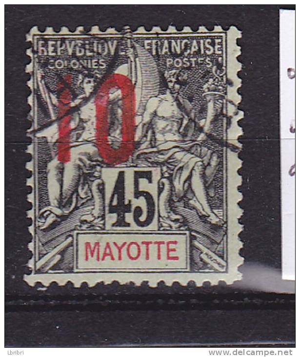 MAYOTTE N° 28 10 SUR 45C  TYPE  GROUPE ALLÉGORIQUE SURCHARGE DECALEE OBL - Other & Unclassified