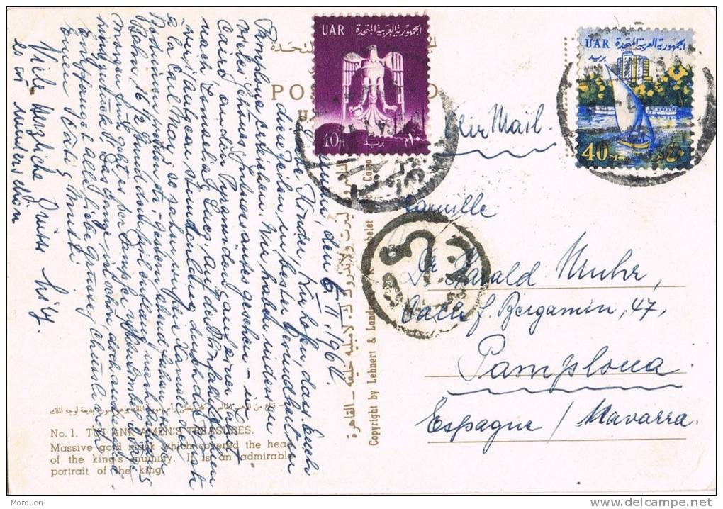3557. Postal El Cairo (Egypt) Egipto 1964. Censor Mark, Tuthankamon - Briefe U. Dokumente