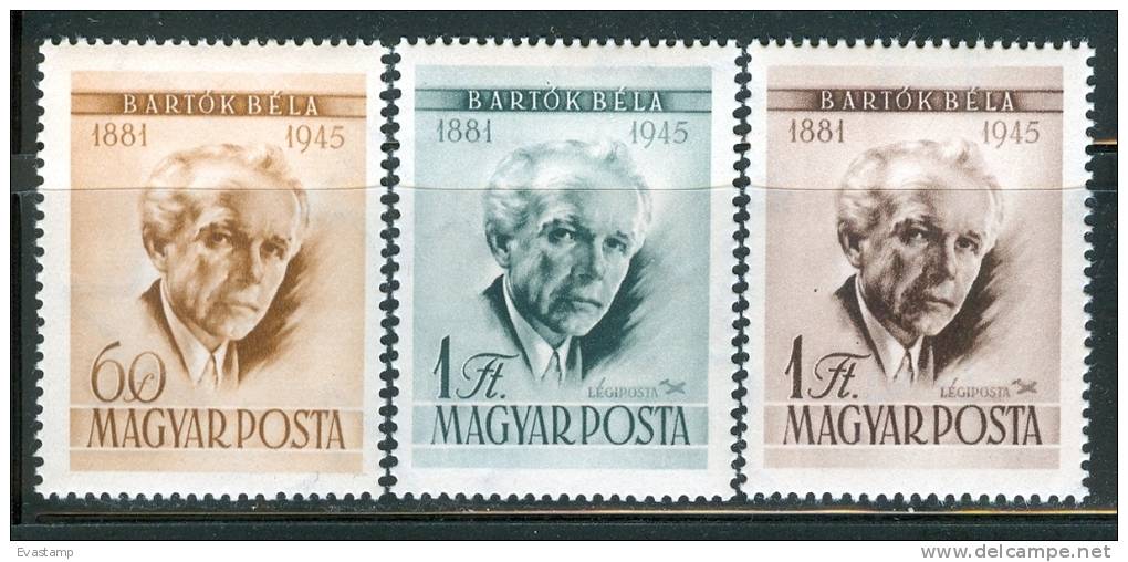 HUNGARY-1955. Composer Béla Bartók Cpl.Set  MNH!! - Unused Stamps