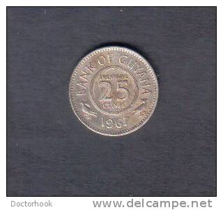 GUYANA   25  CENTS  1967 (KM # 34) - Autres – Amérique