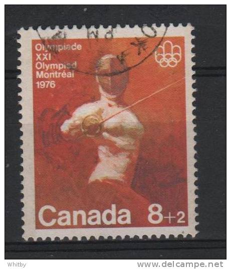 Canada 1975 8 + 2 Cent Olympic Fencing Semi Postal Issue #B7 - Used Stamps