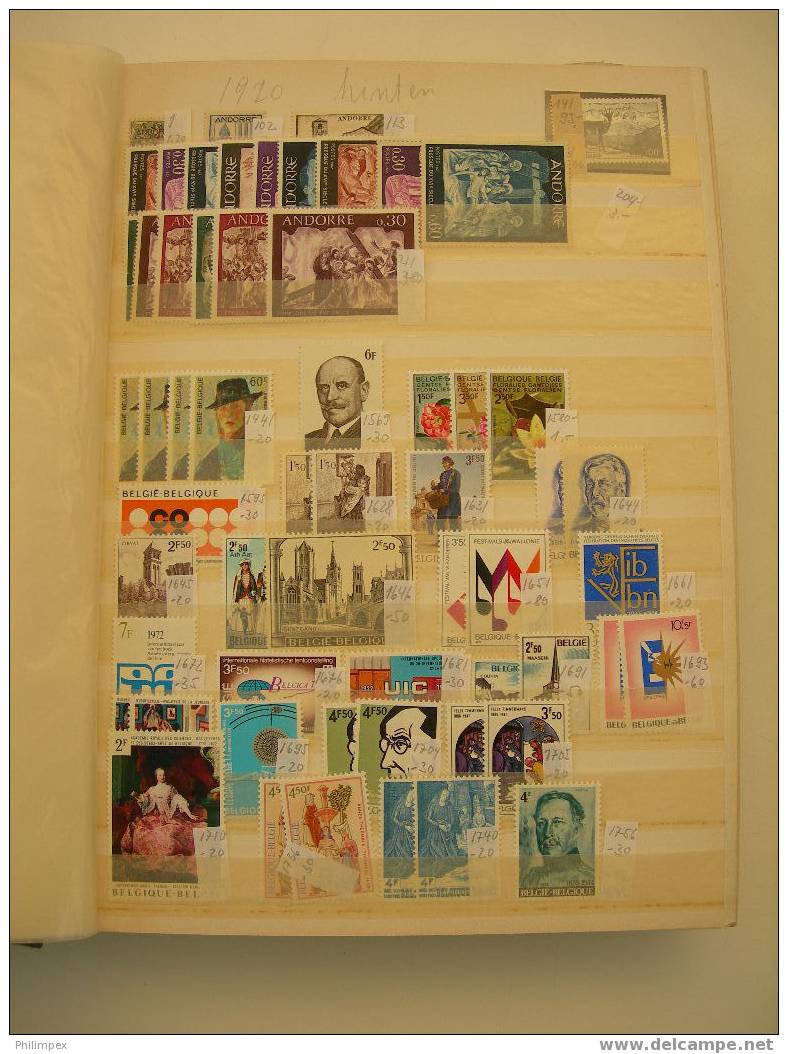 EUROPE,  LOT MOSTLY NEVER HINGED MATERIAL  IN HUGE STOCK BOOK **/o! - Lots & Kiloware (mixtures) - Min. 1000 Stamps