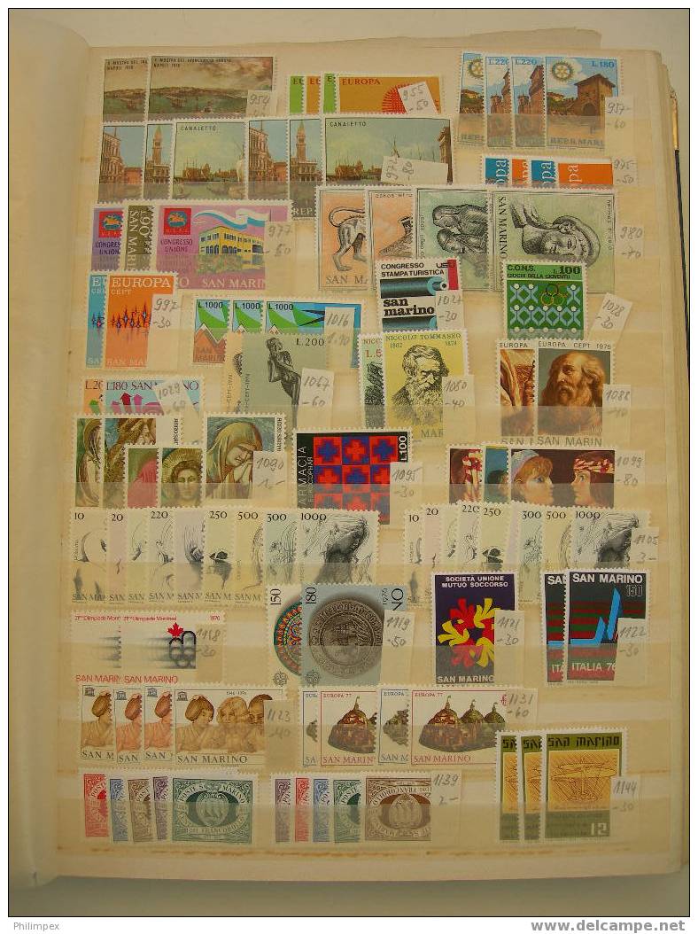 EUROPE,  LOT MOSTLY NEVER HINGED MATERIAL  IN HUGE STOCK BOOK **/o! - Lots & Kiloware (mixtures) - Min. 1000 Stamps