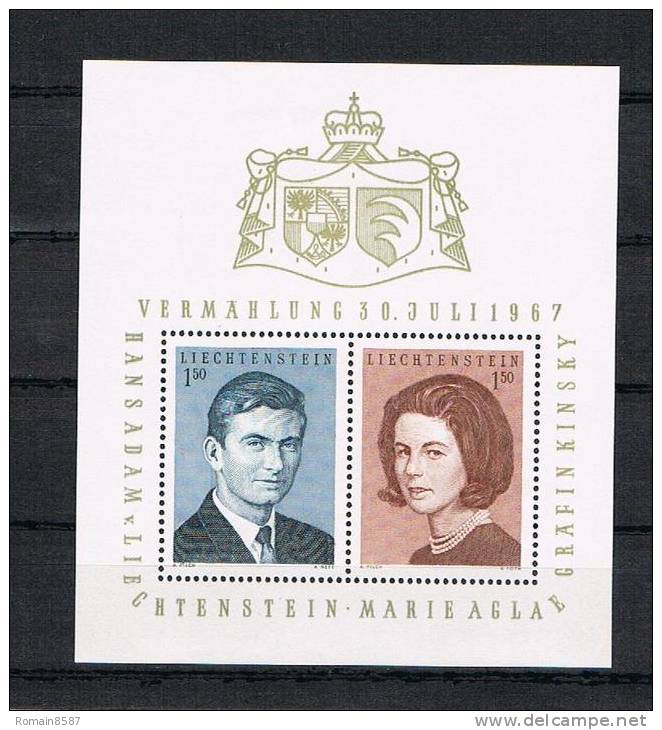 Liechtenstein 1967  Bloc N° 10 ** Vendu Par Deux à 1€ - Blocs & Feuillets