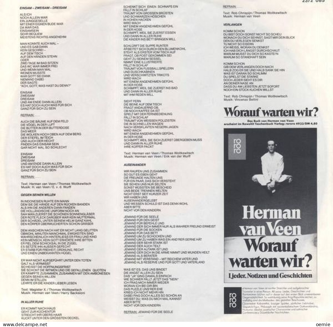 HERMAN VAN VEEN °  DIE ANZIEHUNGSKRAFT  DER ERDE - Otros - Canción Alemana