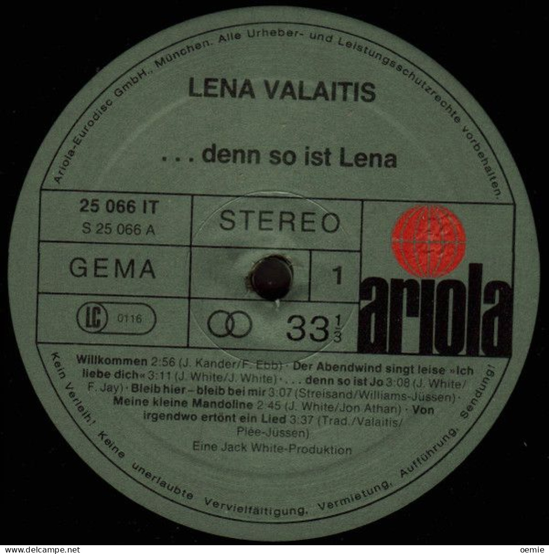 LENA VALAITIS  °  DENN SO IST LENA - Otros - Canción Alemana