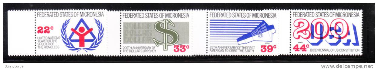 Micronesia 1987 Anniversaries And Events US Currency Constitution MNH - Micronesië