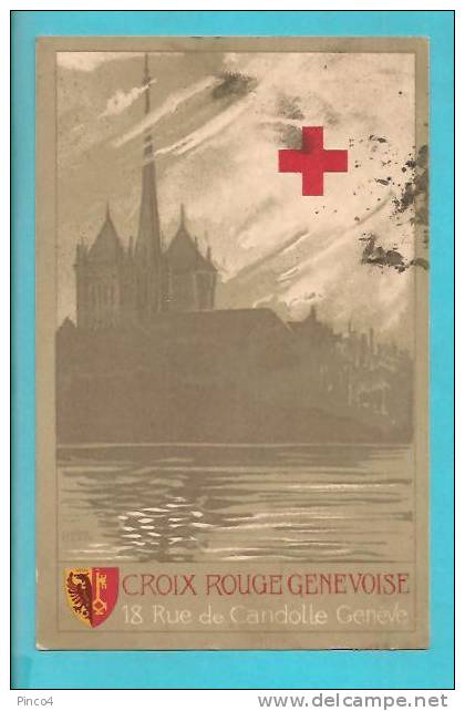 TEMATCA CROCE ROSSA GENEVE ILLUSTRATORE HELENE HANTZ CARTOLINA FORMATO PICCOLO VIAGGIATA NEL 1918 - Altri & Non Classificati