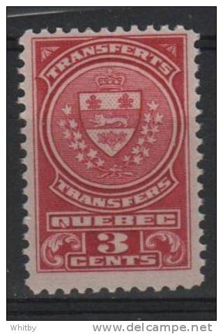 Canada 1913 3 Cent Quebec Stock Transfer Issue #QST11 - Revenues