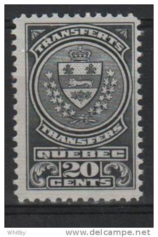 Canada 1913 20 Cent Quebec Stock Transfer Issue #QST13 - Fiscale Zegels