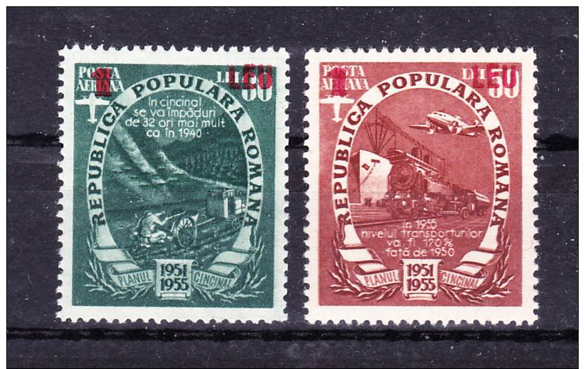 ROMANIA  1952 OVERPRINT ,Economic Plan,  Mi # 1368/9 , Cv 26,00 E ,  ** M N H , V V F - Nuovi