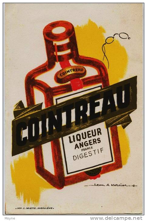 Buvard -    **  COINTREAU **  -  Liqueur  ANGERS - FRANCE - Rare Publicité Signée Par Léon A. MERCIER - Liquor & Beer