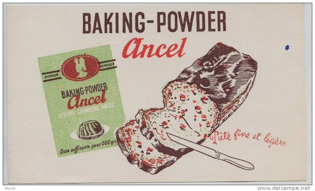 Buvard -  **   ANCEL    **    BAKING - POWDER  -  Pâte Fine Et Légére - Cake & Candy