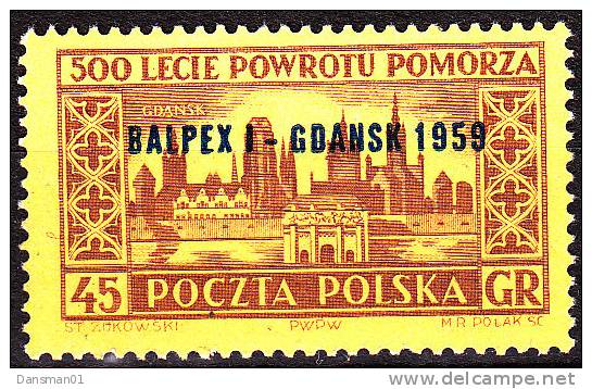 POLAND 1959 Balpex Error Fi 974 B1 Mint Never Hinged But Has 2 Tone Spots On Back - Unused Stamps
